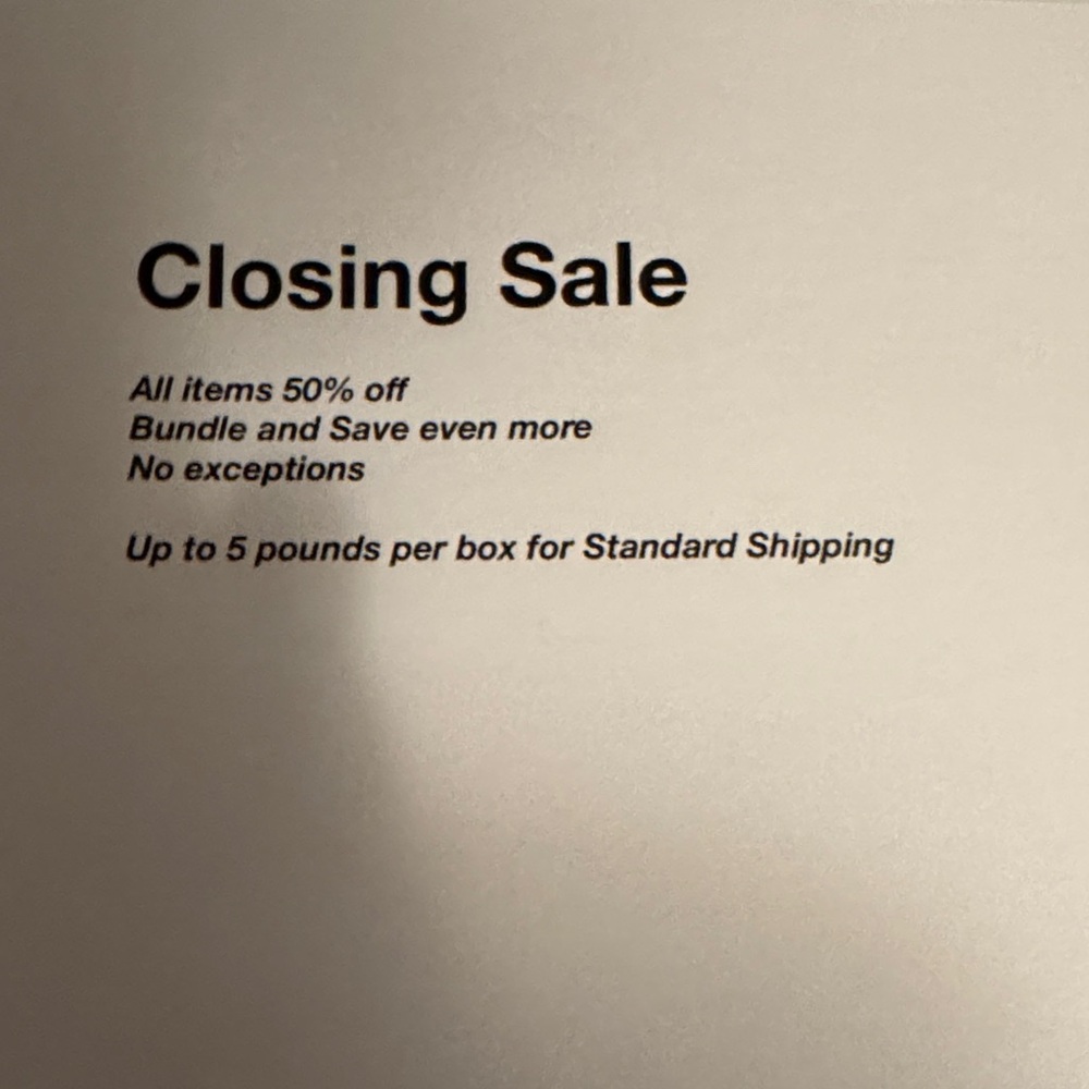Closing Sale